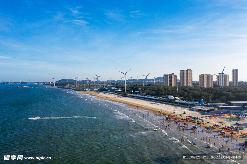 海滨城市美丽海岸线风光