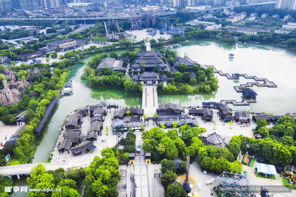 5A风景区春秋淹城景区古建筑