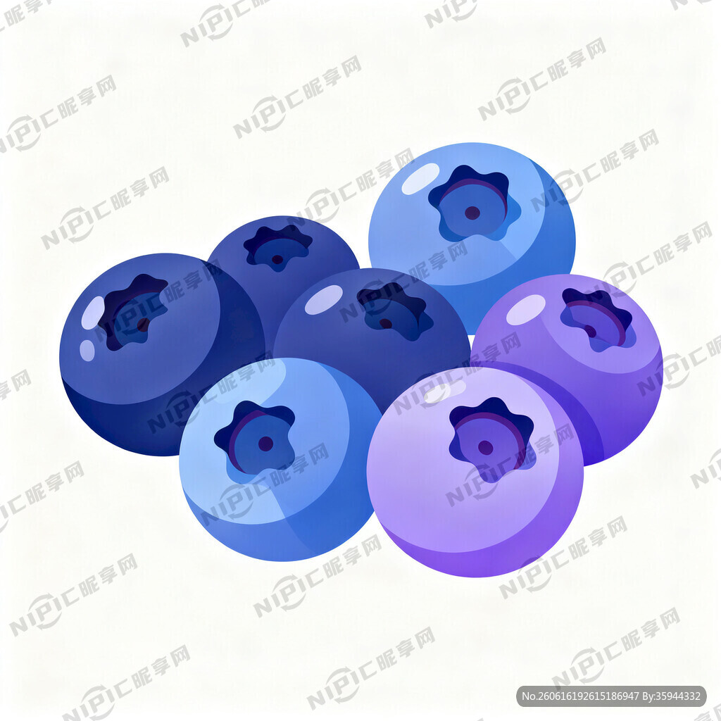 生成一些矢量图蓝莓 有层次感