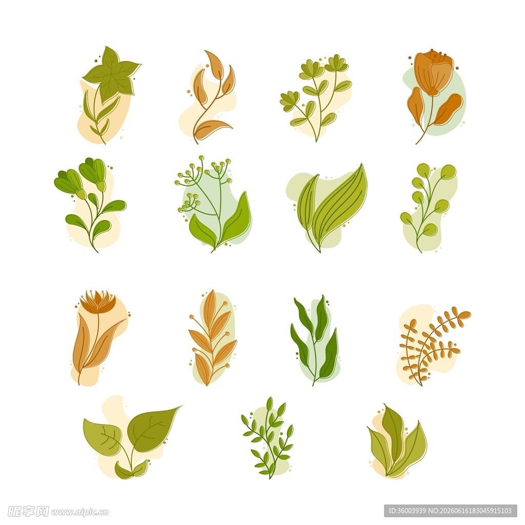 清新绿植贴纸