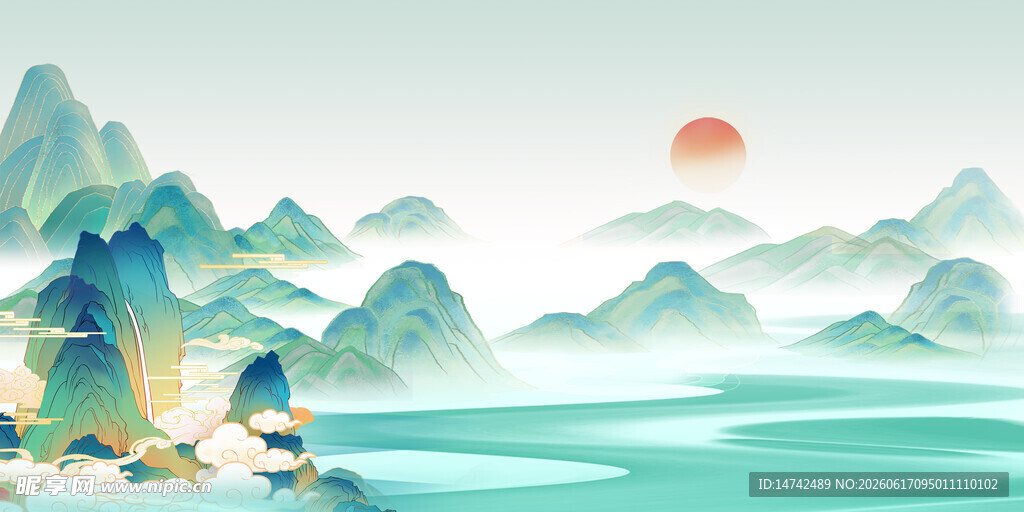 中国风山水背景