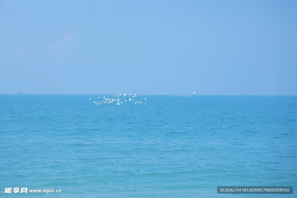 广阔蔚蓝大海远景