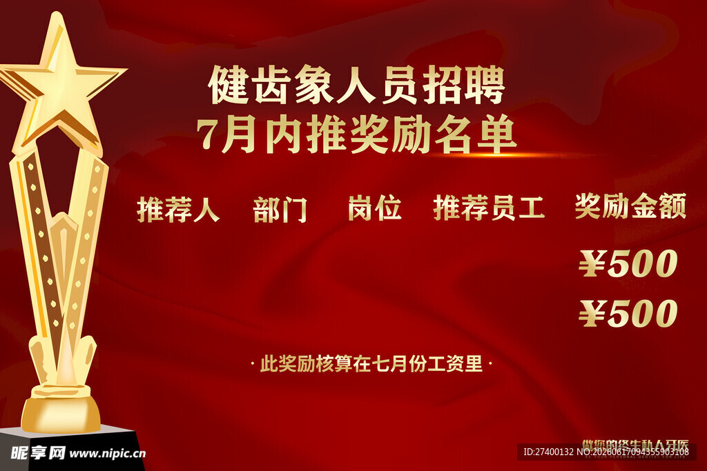 数据录入员7月内推奖励名单