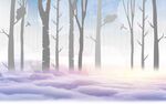 冬日梦幻雪景森林景象