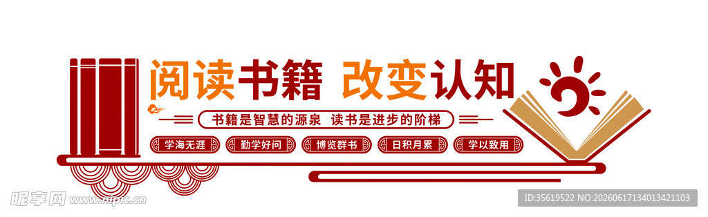 阅读改变认知红色宣传图