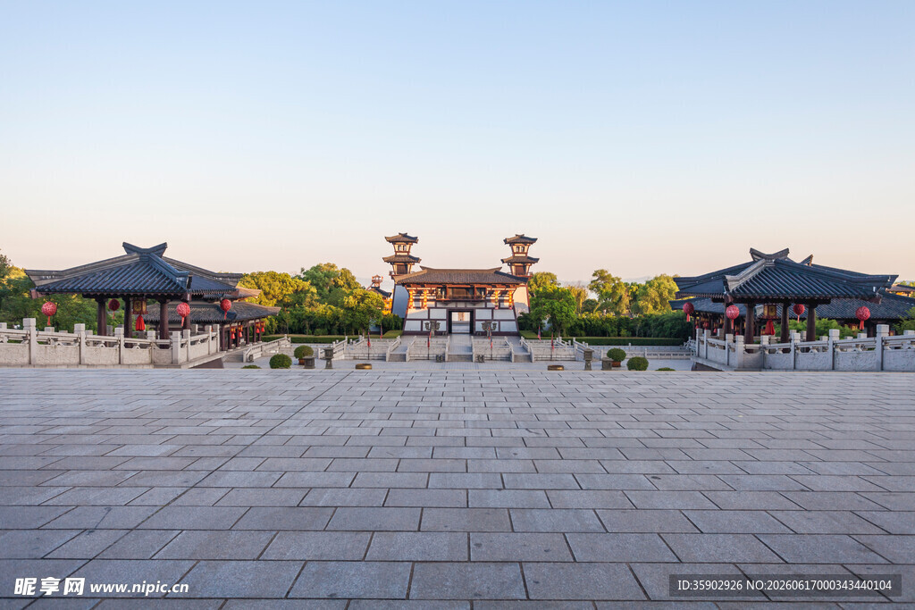 中式古建筑广场景观