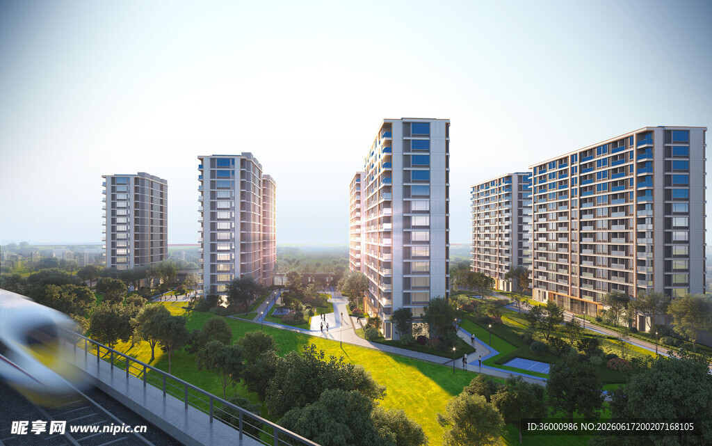 现代都市高层住宅景观