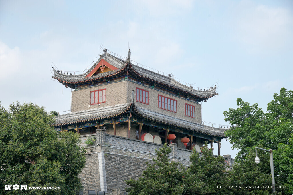中式古建筑城楼景观