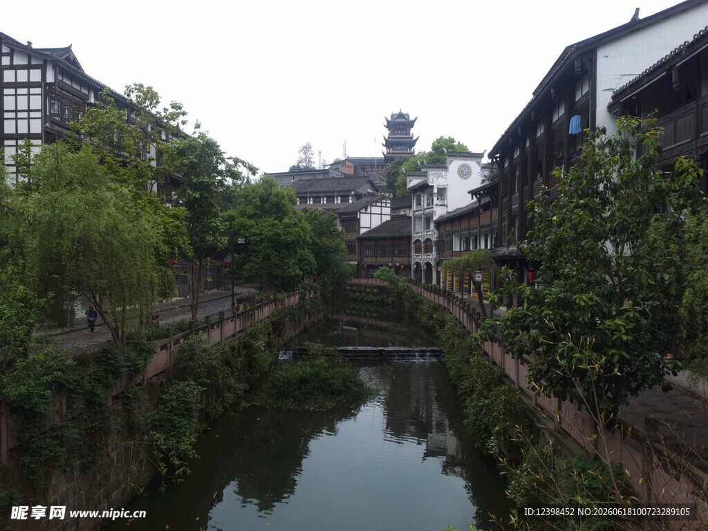 江南水乡古巷小河风景