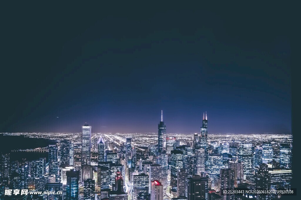 璀璨都市夜景俯瞰图