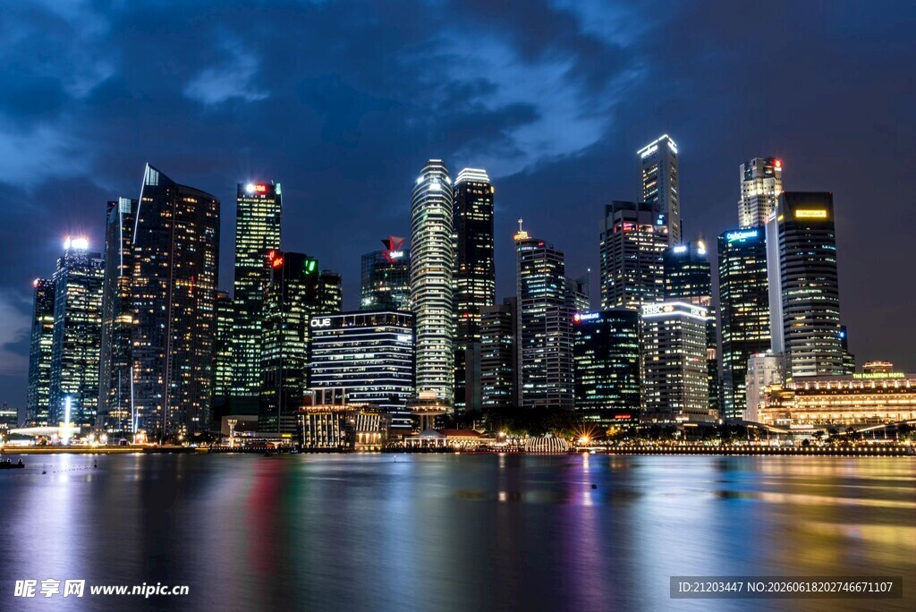 新加坡城市璀璨夜景