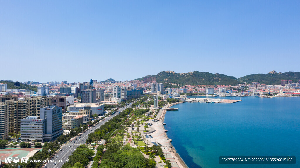 海滨城市美丽天际线景观