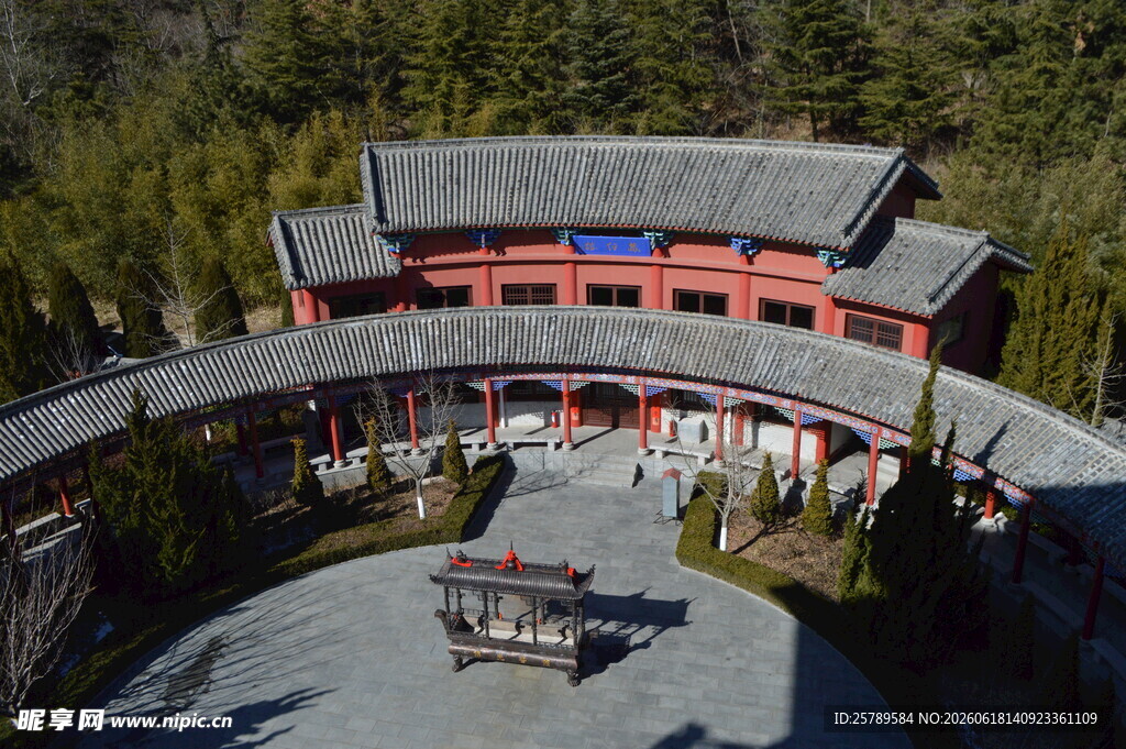 中式古建筑庭院俯瞰图
