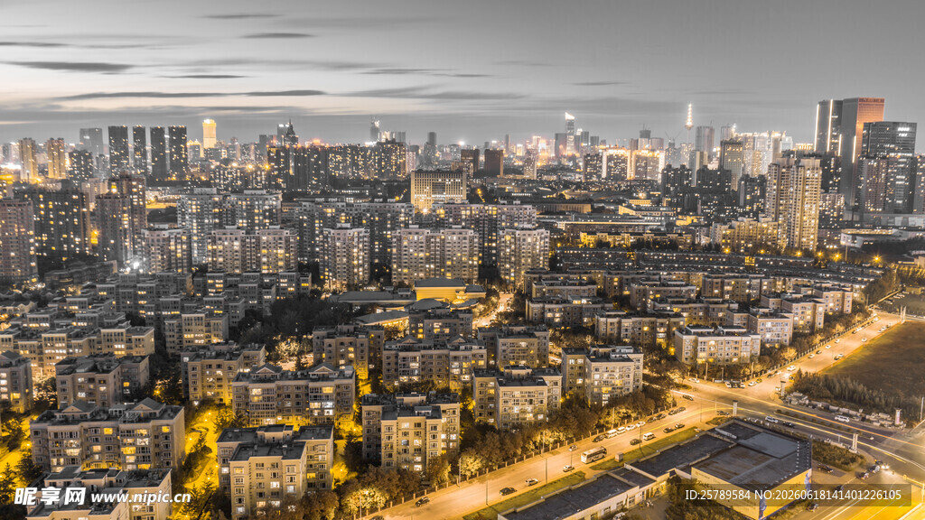 城市夜景俯瞰图