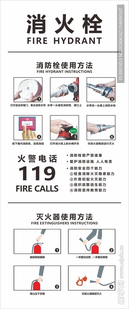 消防栓和灭火器使用说明图示