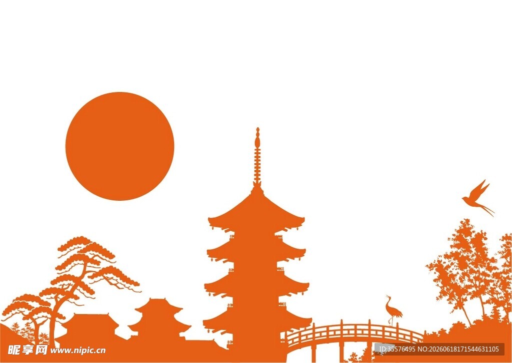和风古建剪影