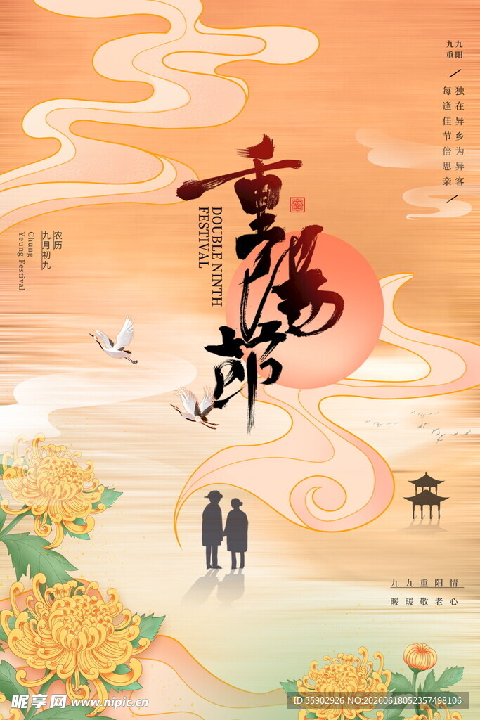 重阳佳节漫步赏菊图景