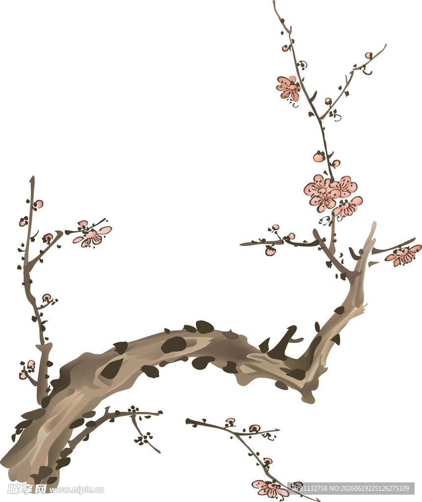 水墨梅花中国风花卉