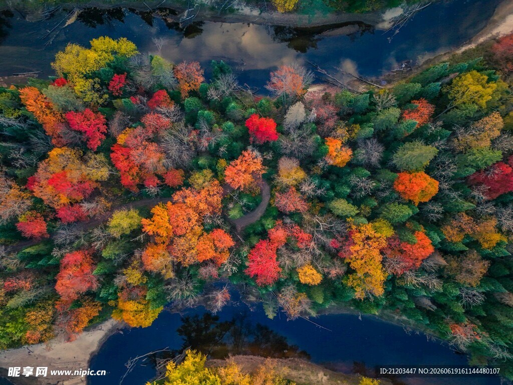 秋日彩林俯瞰美景