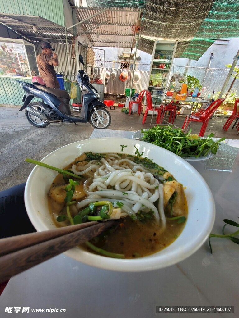 越南风味汤粉特写
