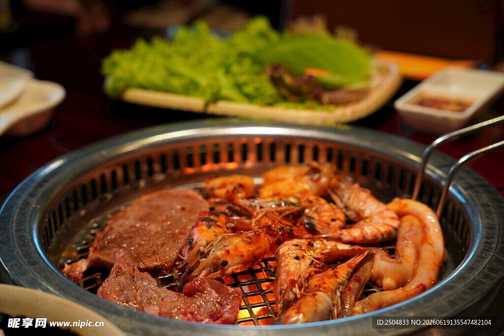 韩式烤肉美食诱人瞬间
