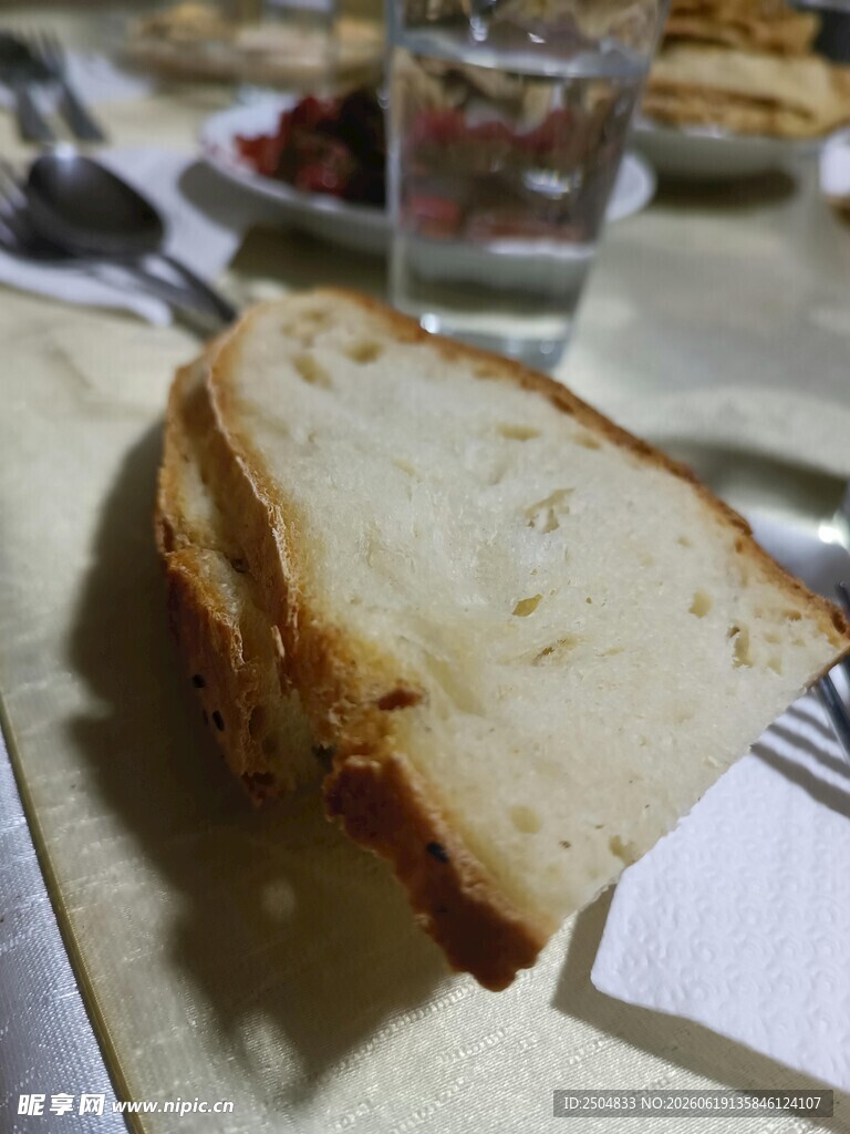 一片美味的切片面包