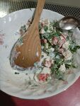 蔬菜沙拉 木勺 碗 食材 调料