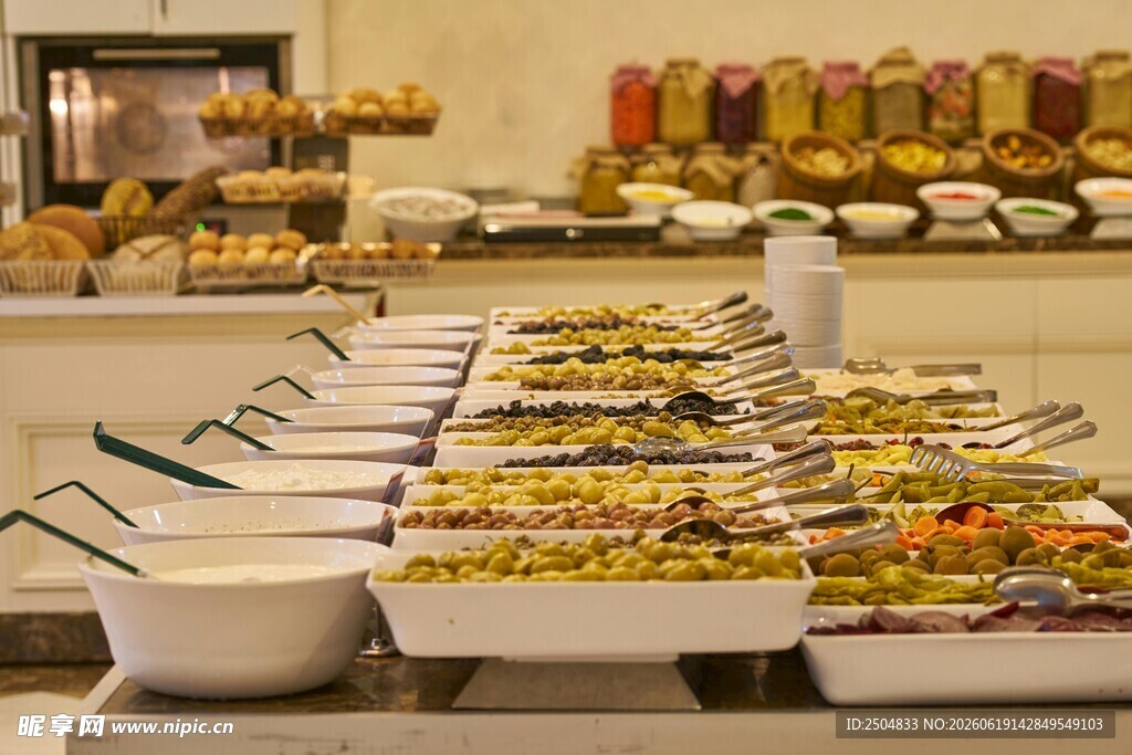 丰盛自助餐美食展示