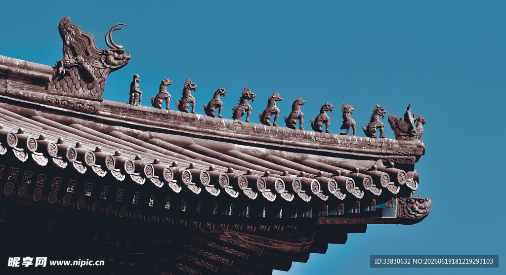 中式古建筑屋檐神兽