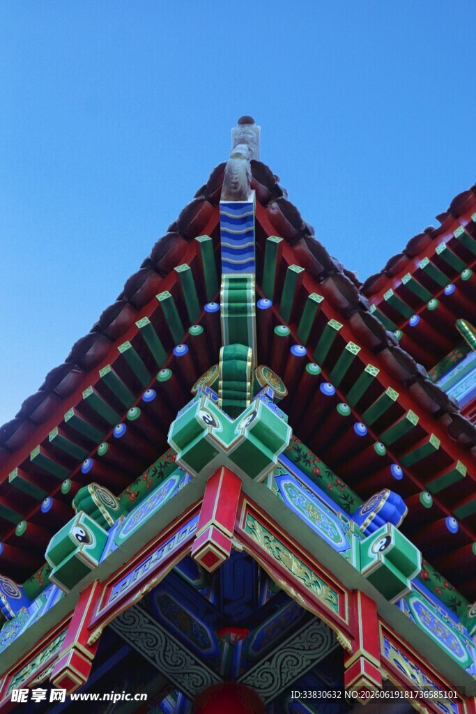 中式古建筑屋檐特写