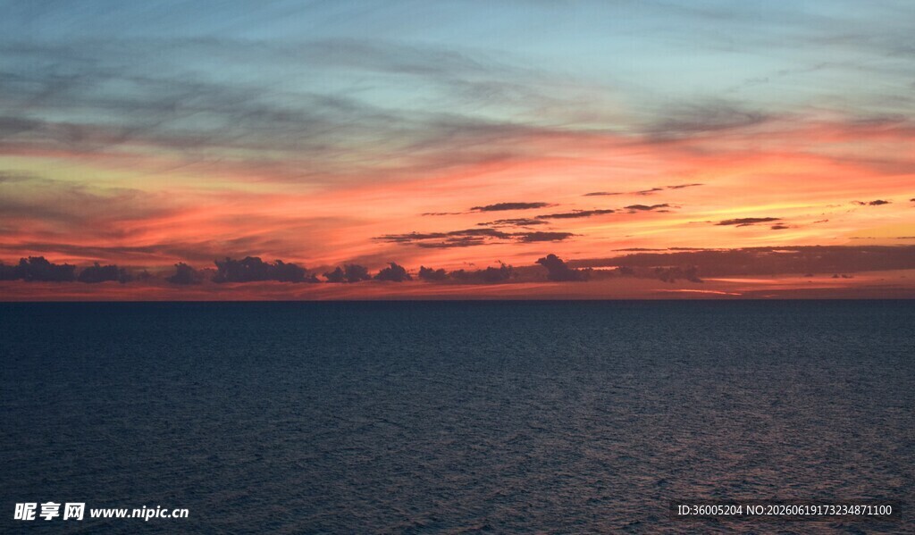 海上绚丽日落美景