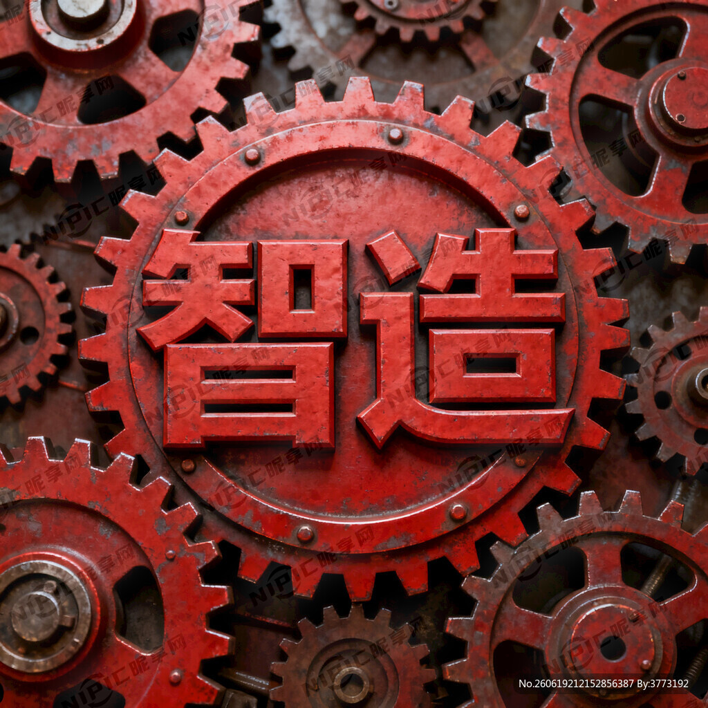 智造   艺术字   工业齿轮