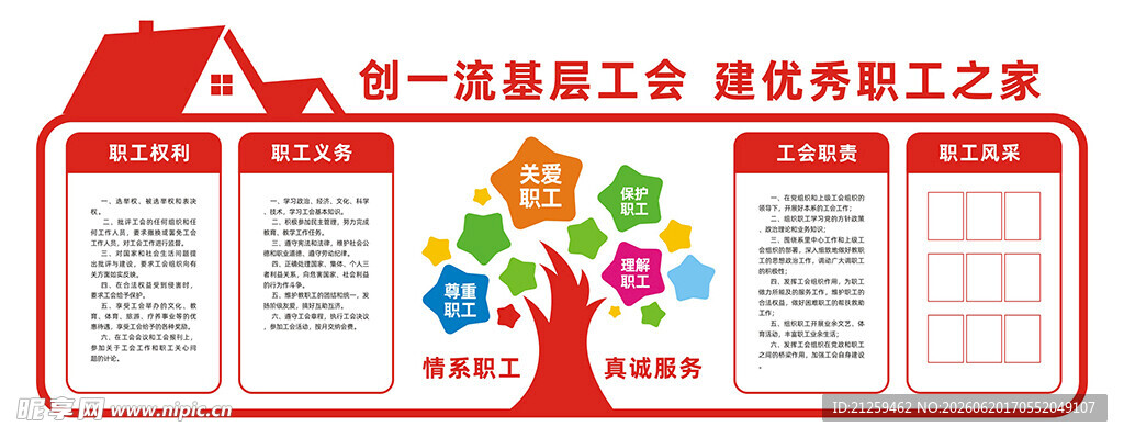 基层工会职工之家文化形象墙