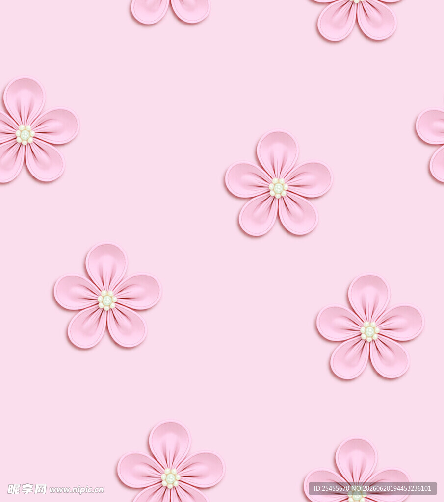 粉色花朵无缝背景图案