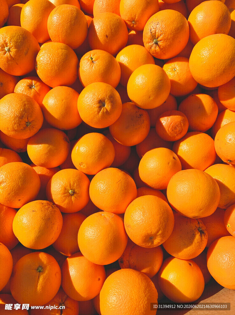 满满一堆新鲜橙子