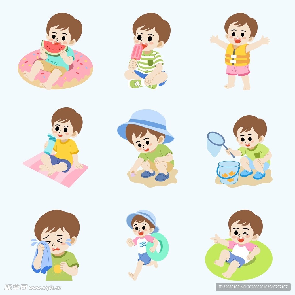 夏日男孩素材