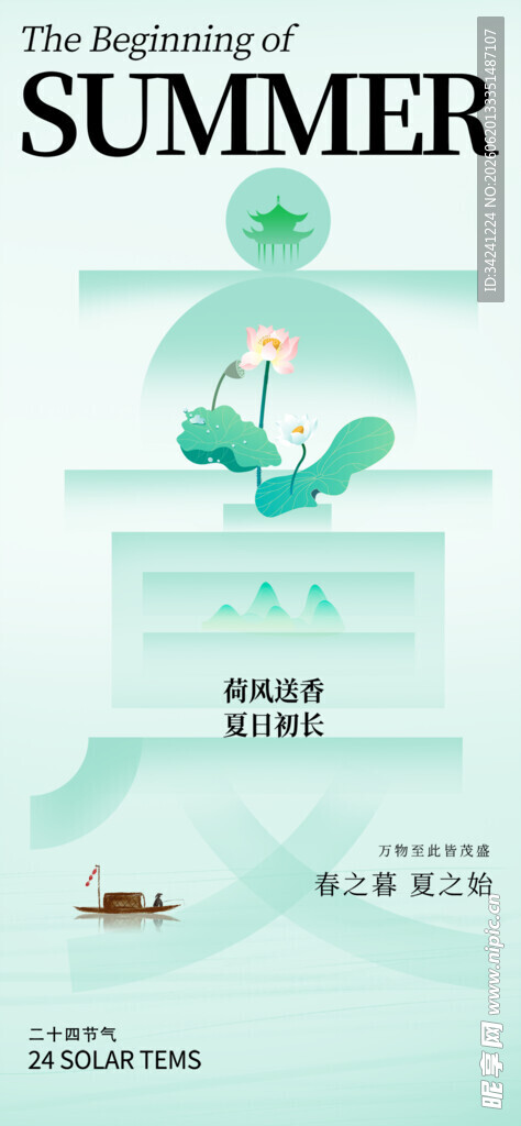 立夏节海报展板素材