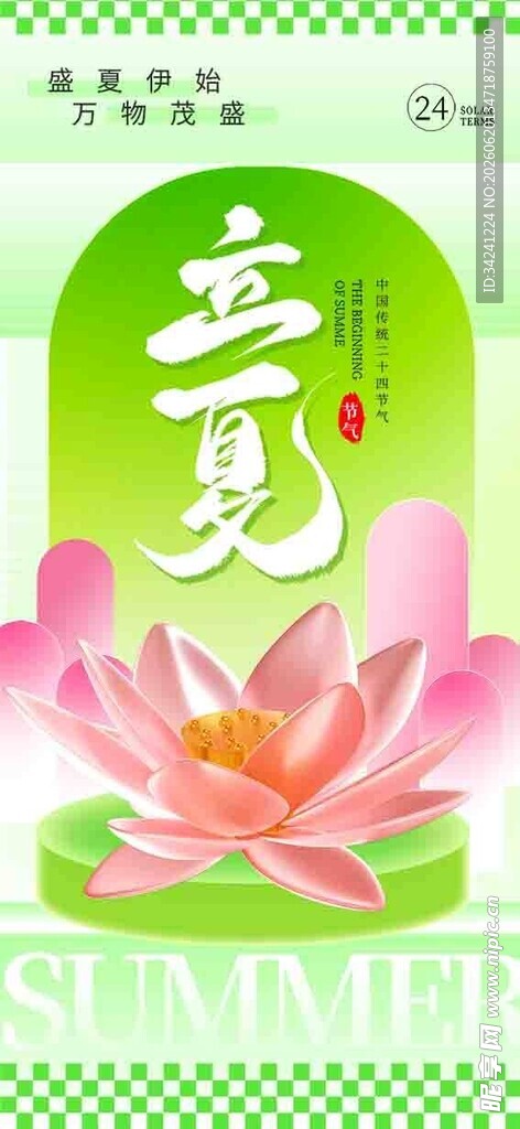立夏节海报展板素材