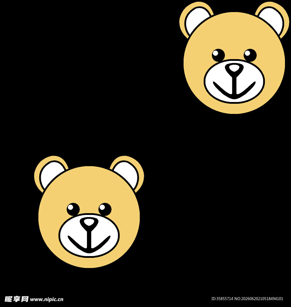 可爱小熊头像图案