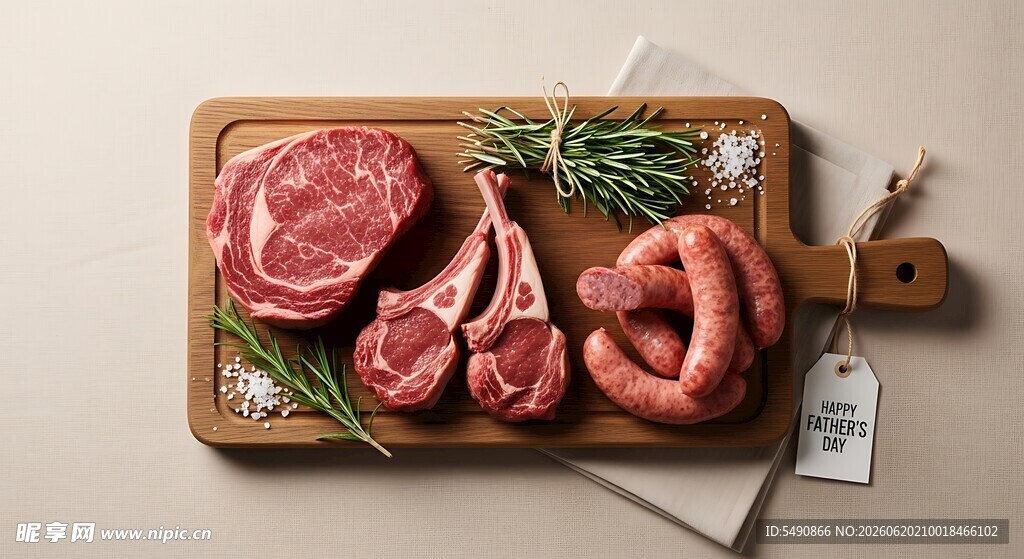 新鲜肉类食材拼盘