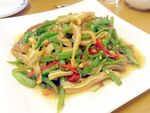 青椒炒猪耳美食图片
