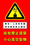 禁止逗留小心高空坠物警示