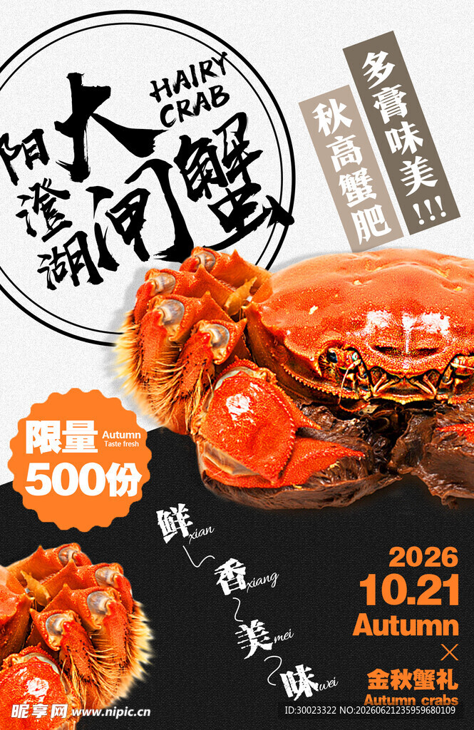 大闸蟹促销海报