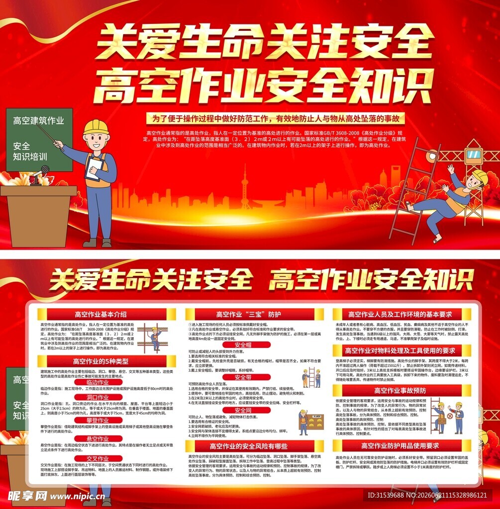 高空作业安全知识宣传海报