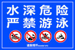 水深危险严禁游泳警示牌