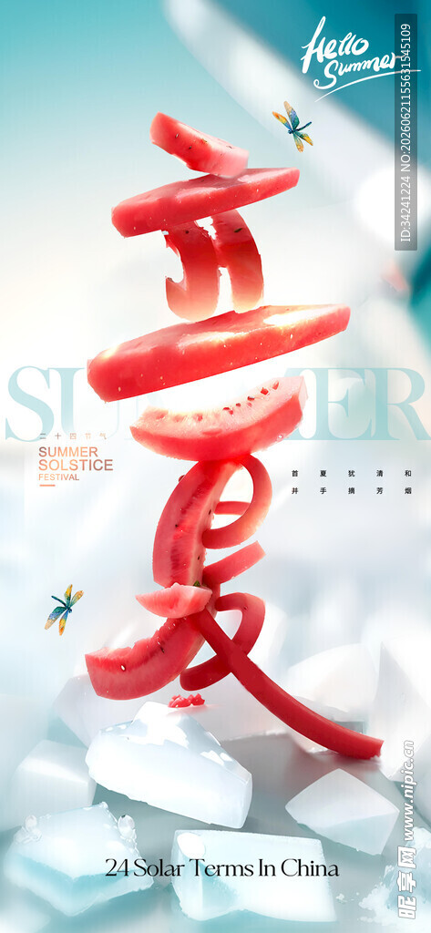立夏节海报展板素材