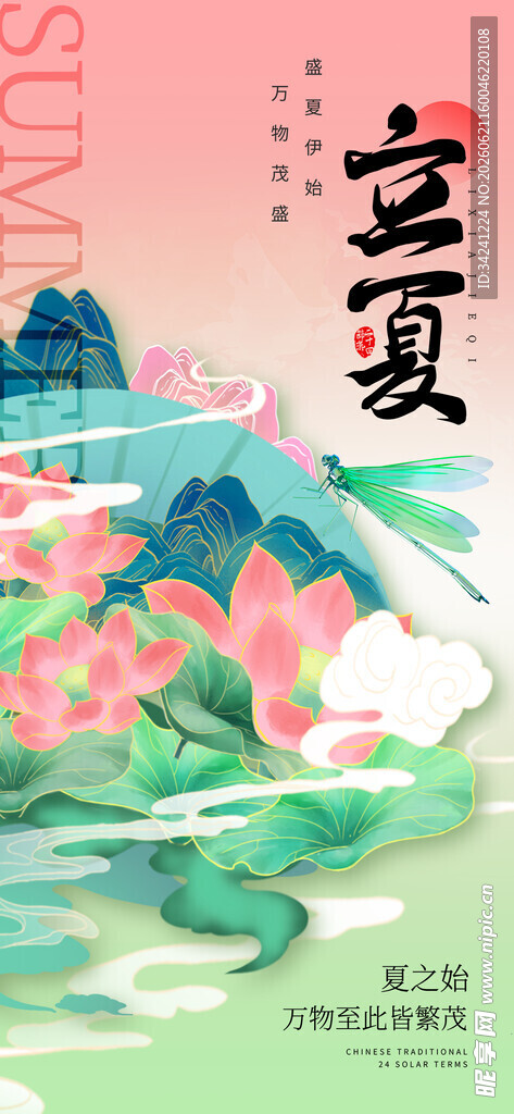 立夏节海报展板素材