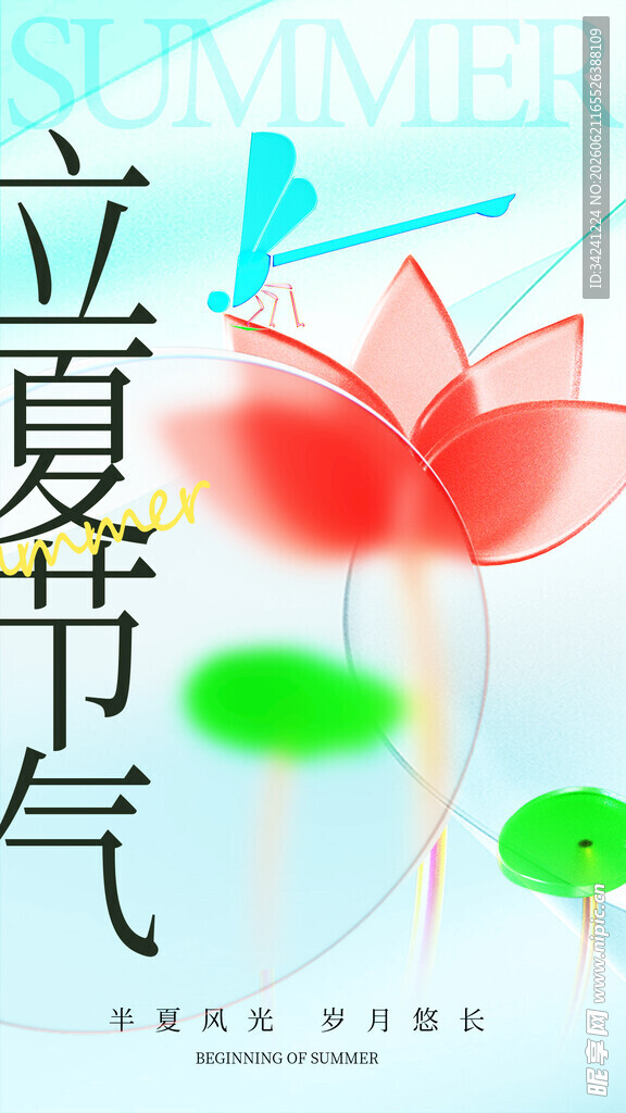 立夏节海报展板素材