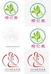 美容美发植物主题标志设计示例