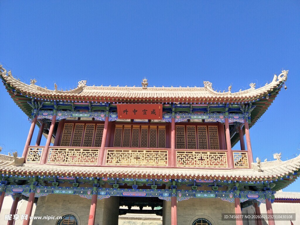 嘉峪关中式古建筑楼阁
